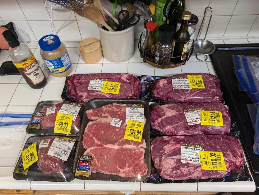 Wal-Mart had Sir Charles for half price; the filets and NY Strips were deep discounted, also. So I had to get them all. About to season and freeze them. What are your favorite bag-o-spices?