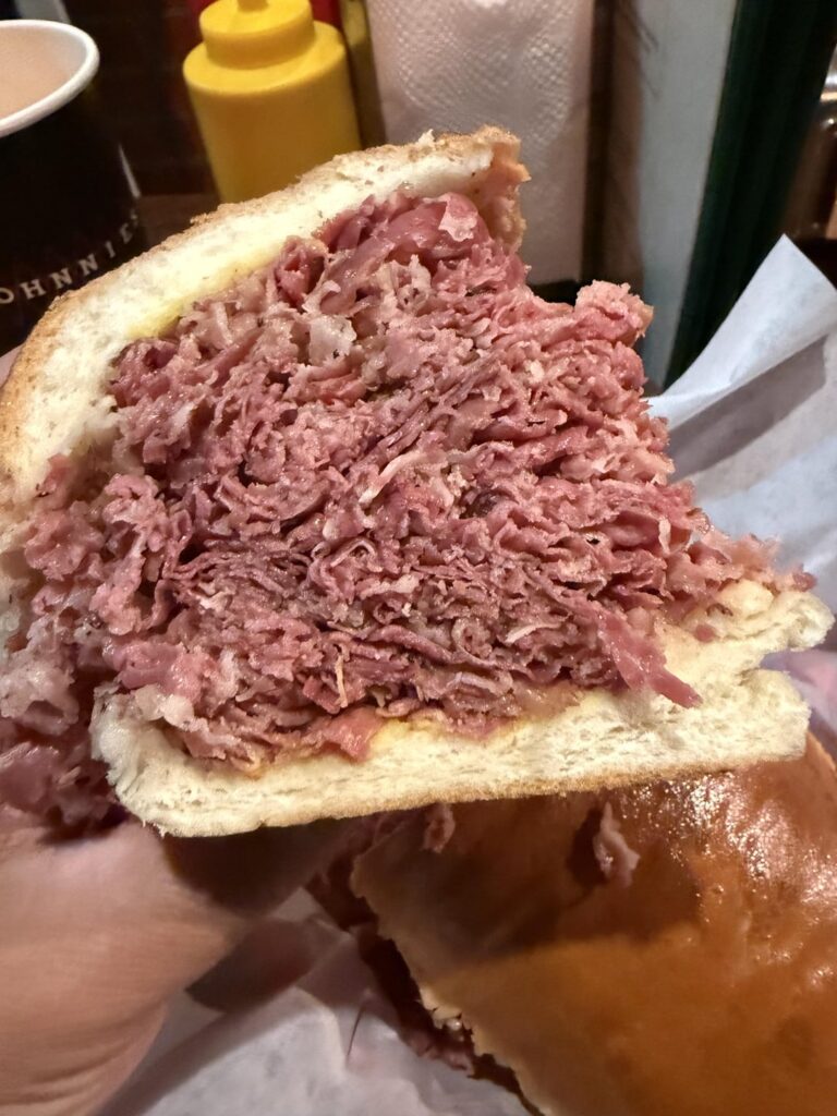 Pastrami Sando and Chili fries at Johnnie’s Pastrami