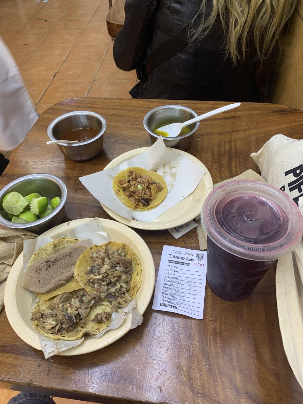 Tacos at El Borrego Viudo in Mexico City