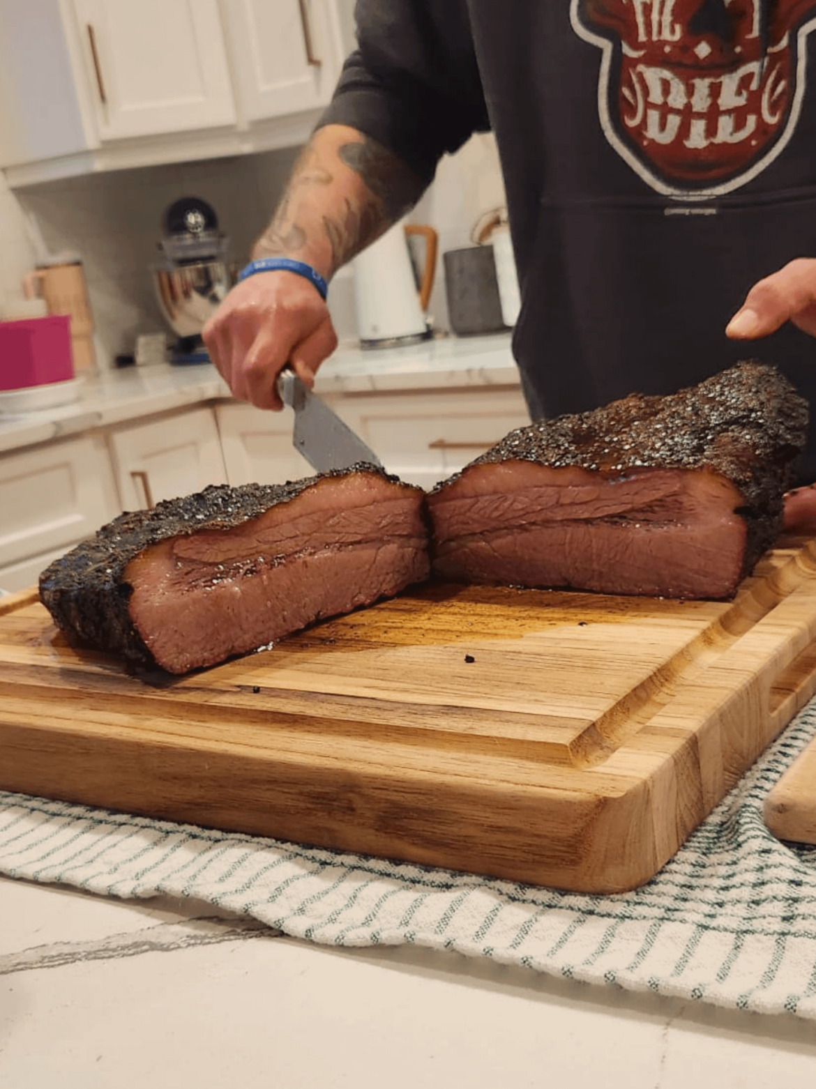 Overnight Brisket turned out great (will trim fat better next time )