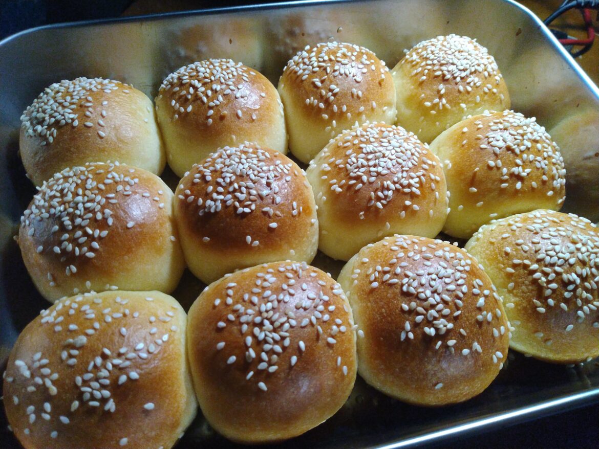 Bread rolls with sesame seeds