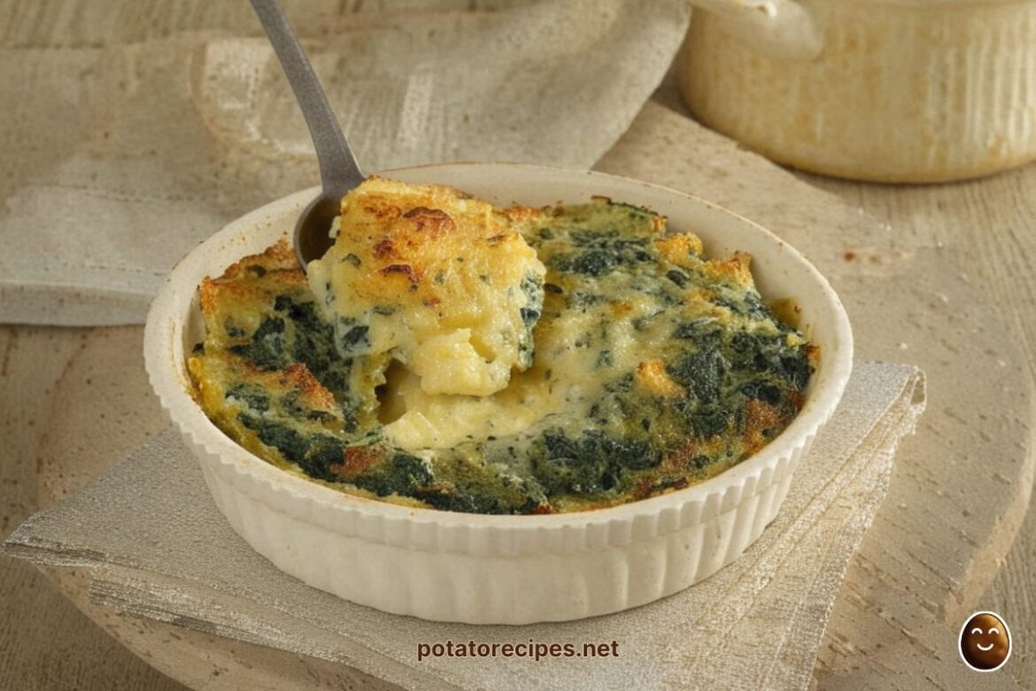 Creamy Potato & Spinach Gratin