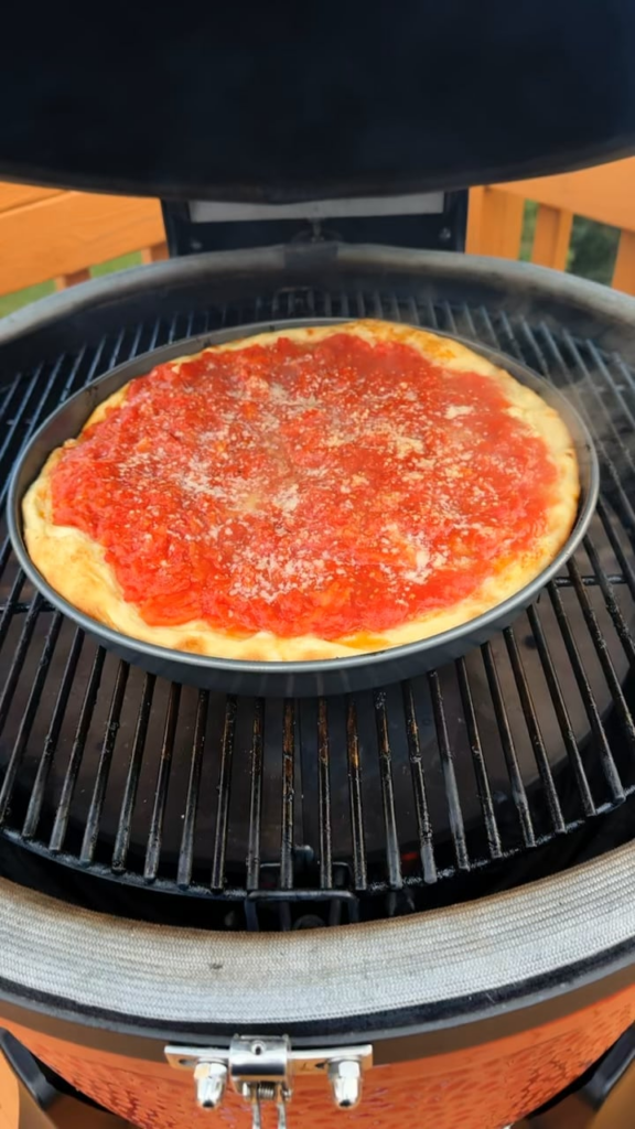 Chicago deep dish in the Kamado!