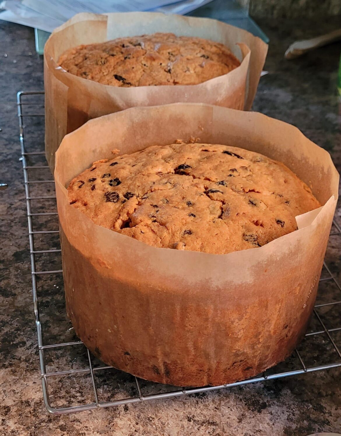 Christmas cakes made ready to be fed for a couple of months