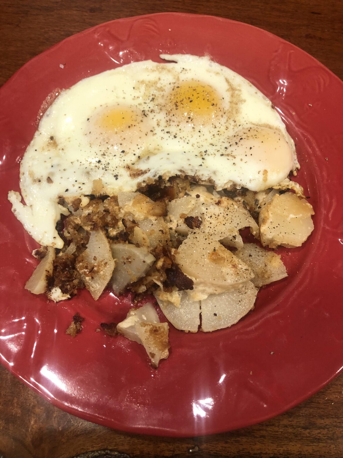 Eggs on Turnips on Chicken Plate