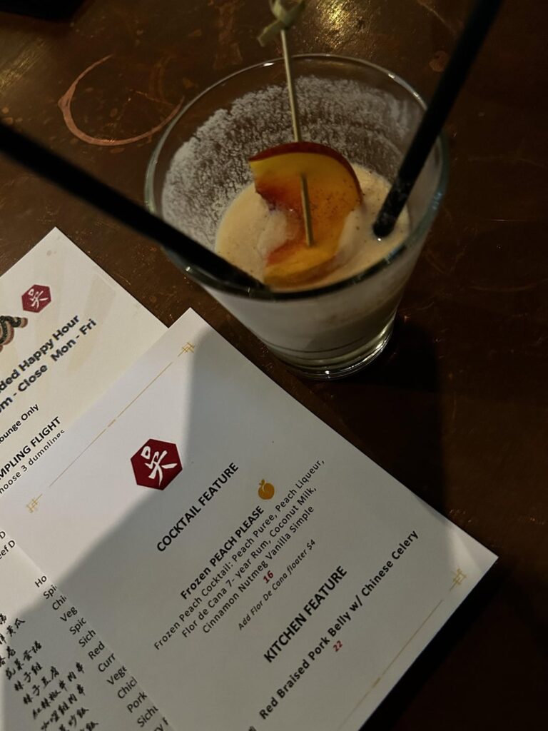 Frozen Peach Drink at Wu Chow