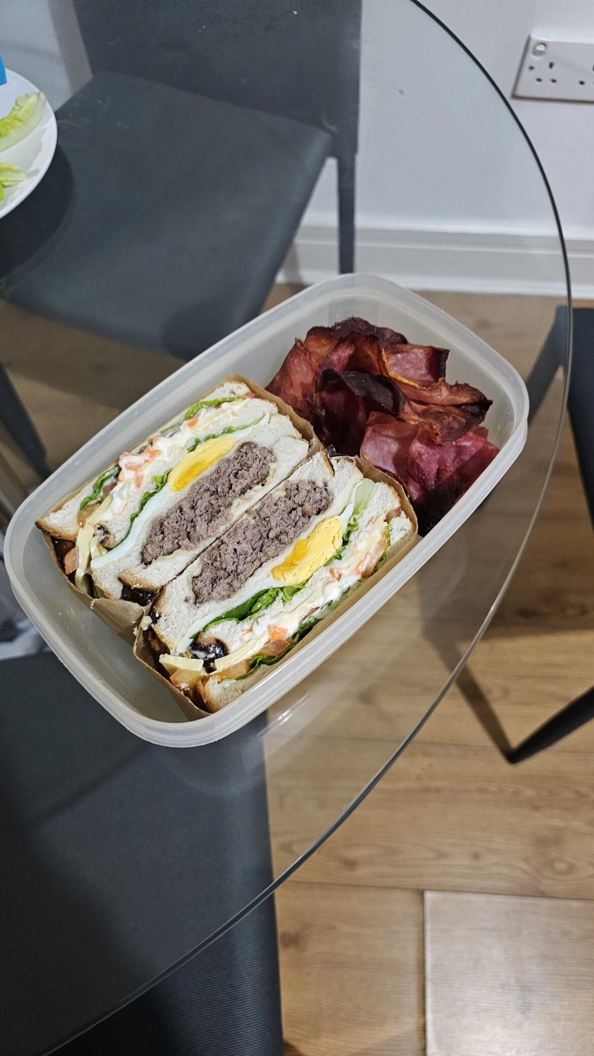 A large sandwich my girlfriend made me for lunch