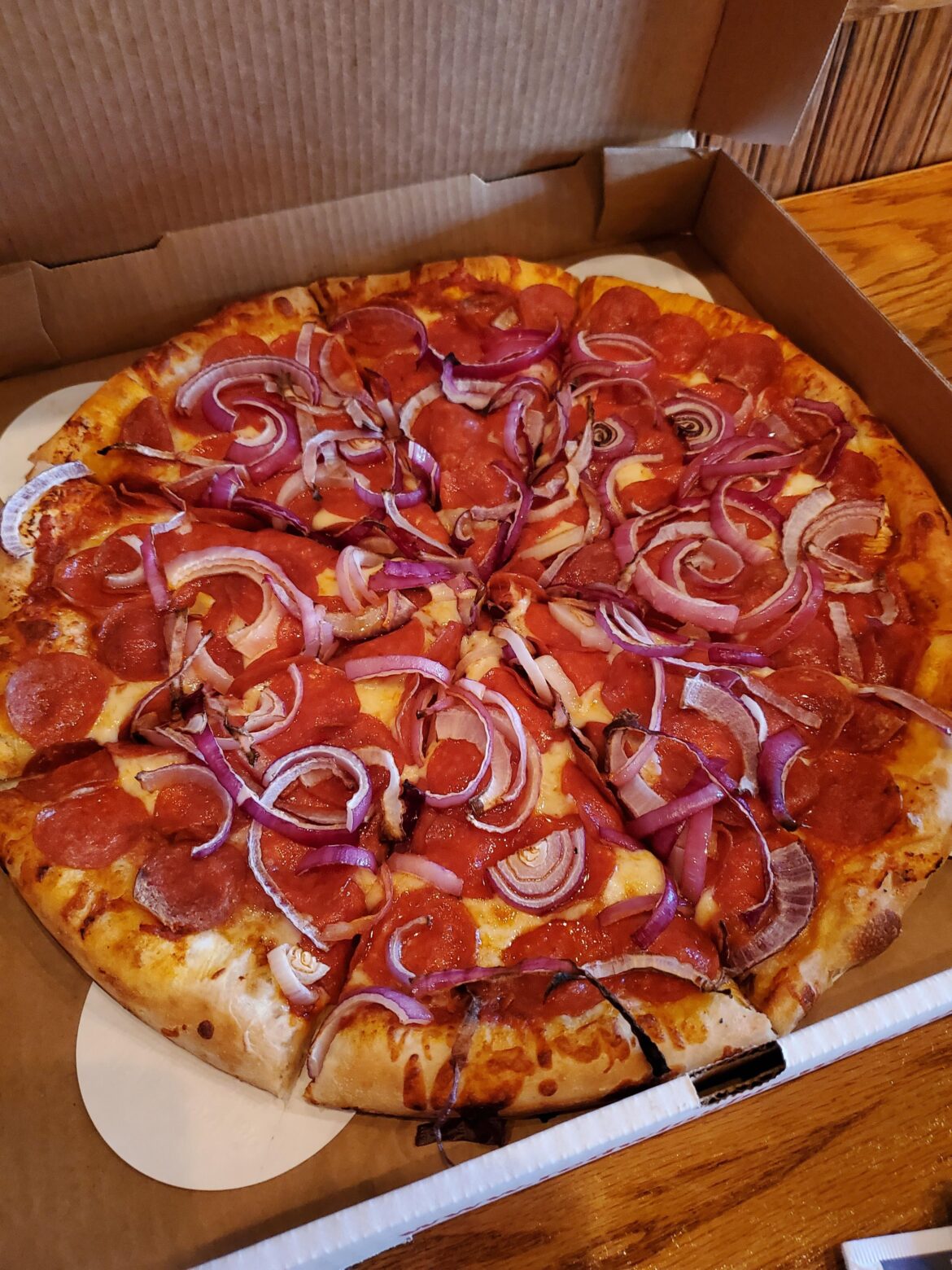 We ordered pepperoni and red onion pizza and they understood the assignment