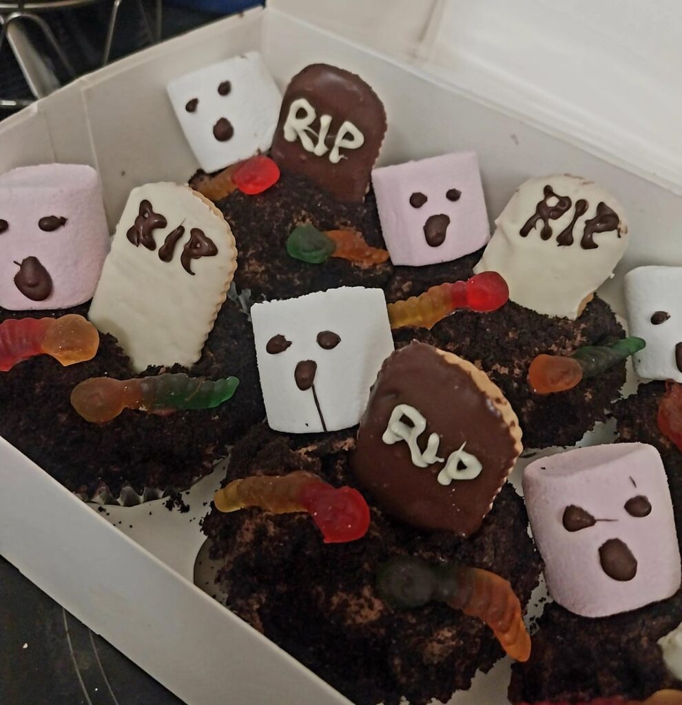 Graveyard cupcakes for Halloween charit cake sale