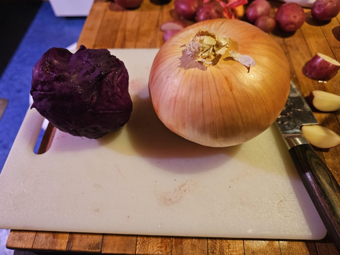 When the recipe says 1 cabbage and 1 onion