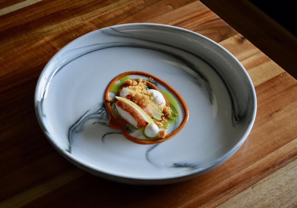 Smoked Lobster Salad, Pickled Celery, Celery Root, Brown Butter, Chipotle Vinaigrette