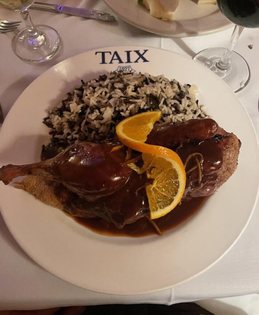 Duck a l'orange at Taix