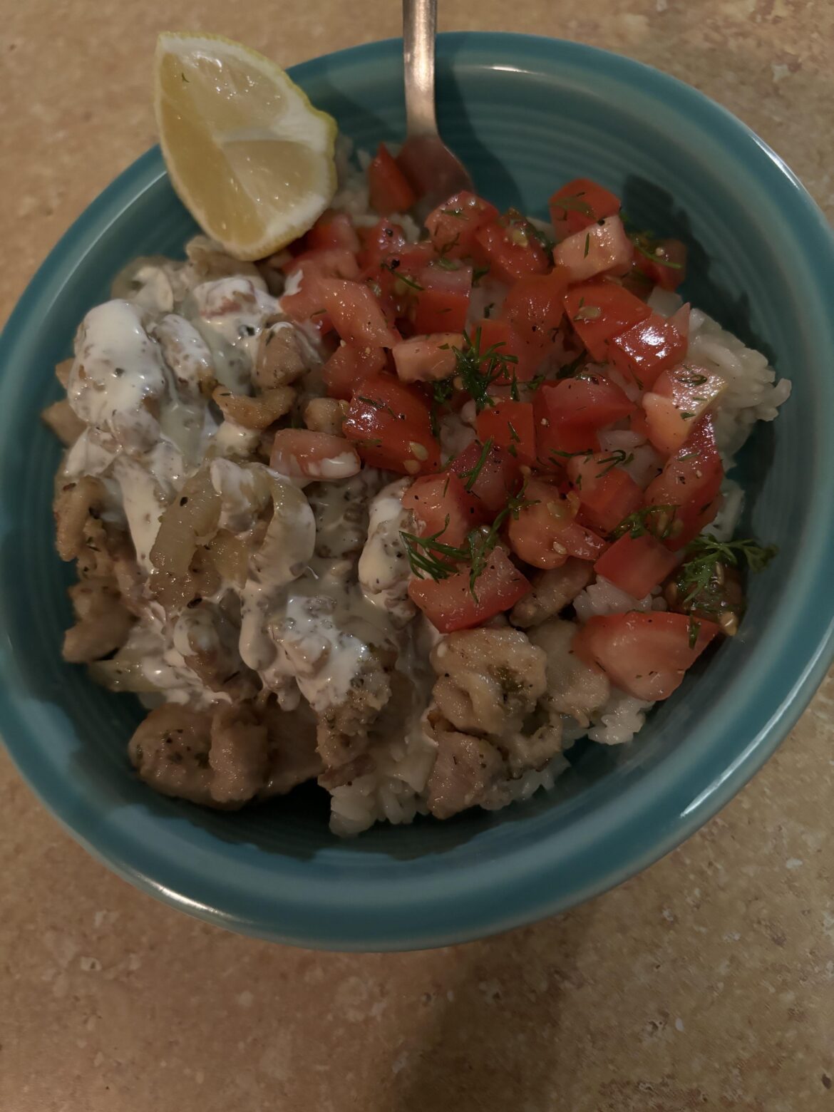 Herb Chicken and Lemony Rice Bowl