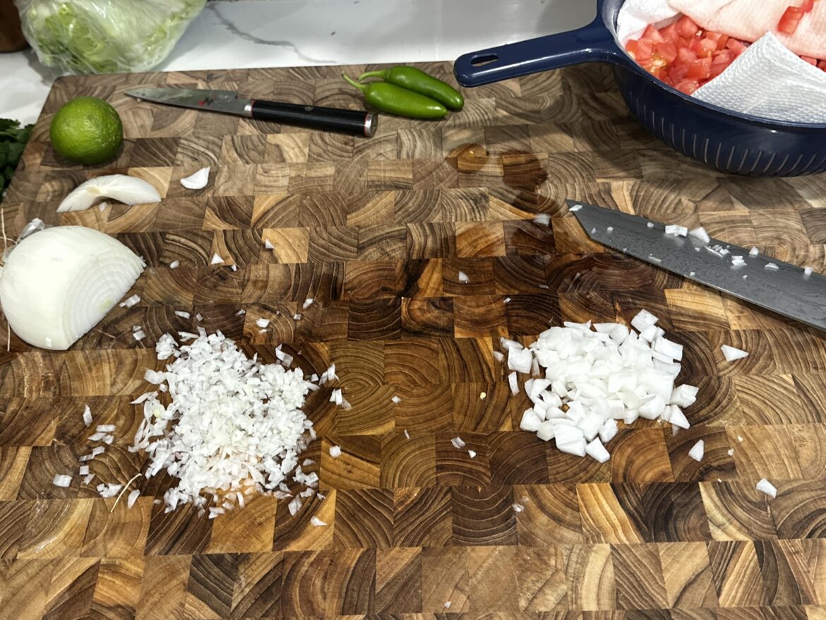 i’m making pico de gallo. which dice would you prefer?