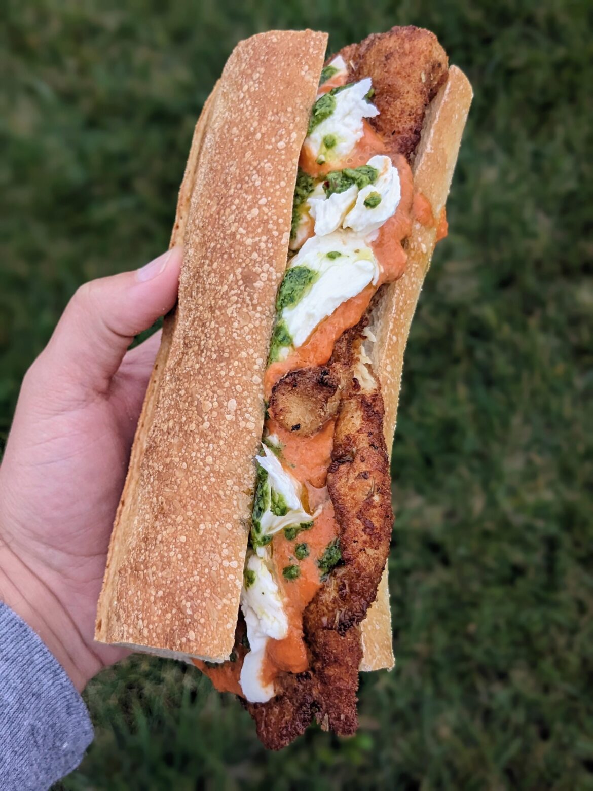 Chicken cutlet on homemade roll