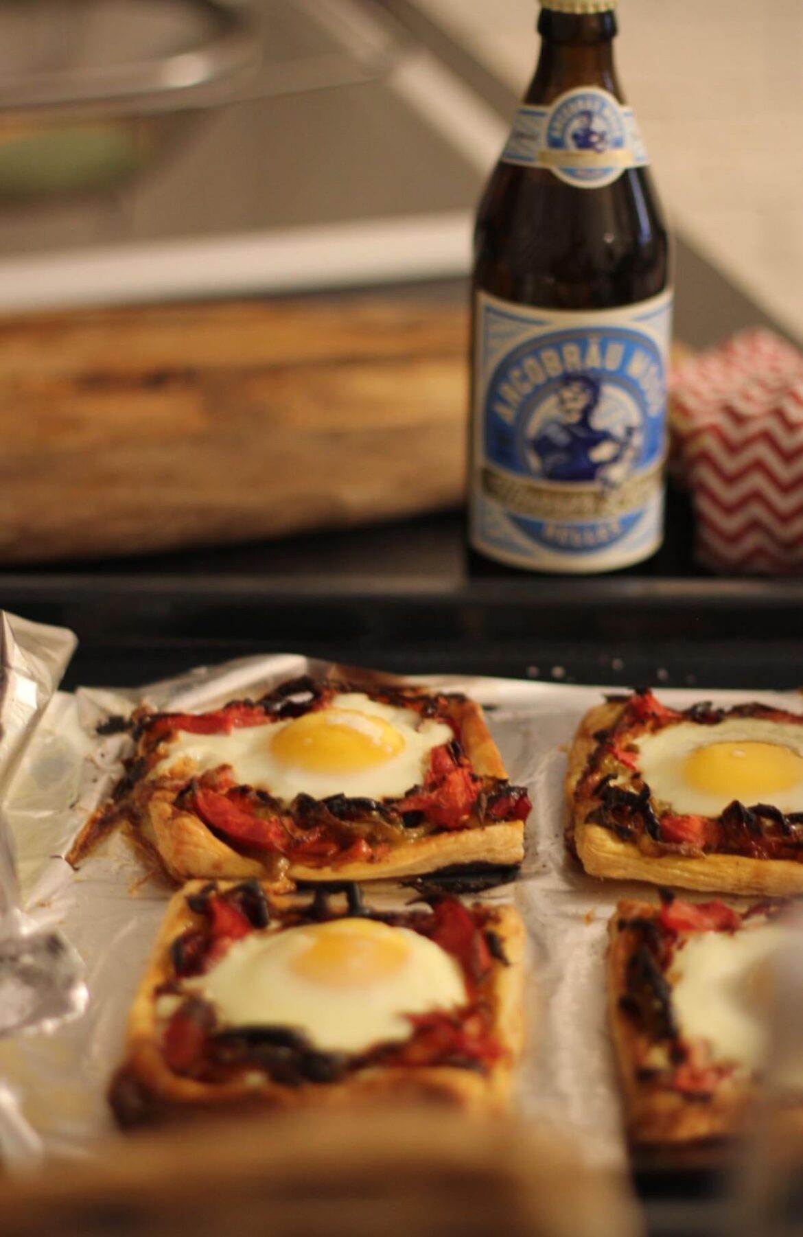 Ottolenghi’s Red Pepper and Baked Egg Galettes (from “Jerusalem” cookbook)