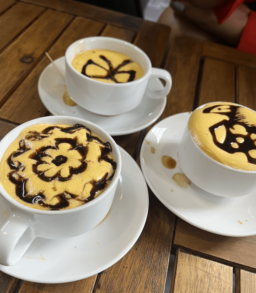 Viet Nam is the second largest coffee producer in the world. Here's our egg coffee class product in Cafe Minh. It was an awesome experience!