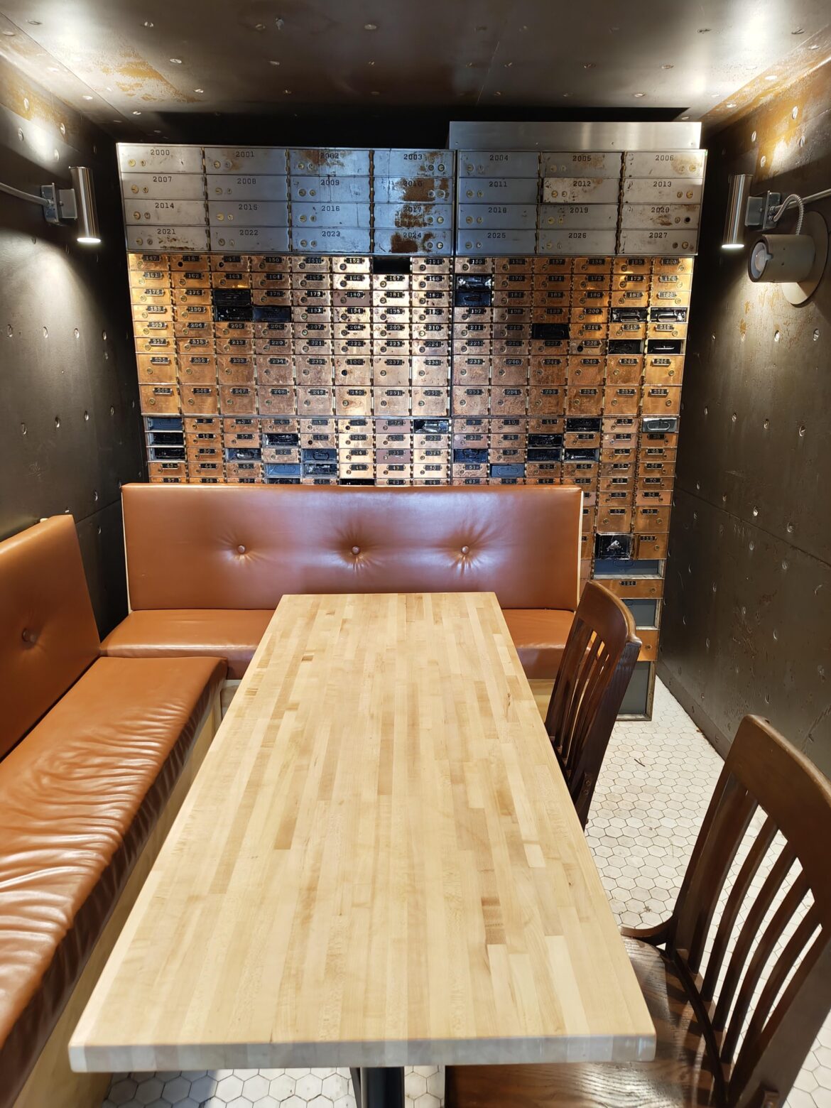 Copper Cup Coffee in Mount Joy, PA retrofitted a bank vault into a seating area