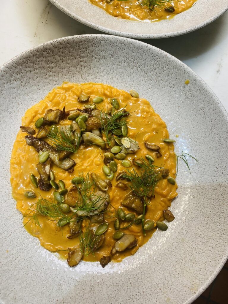 Butternut riZZ | Roasted Pumpkin Oil | Sautéed Mushrooms | Dukkah-Inspired Nut & Spice Mix