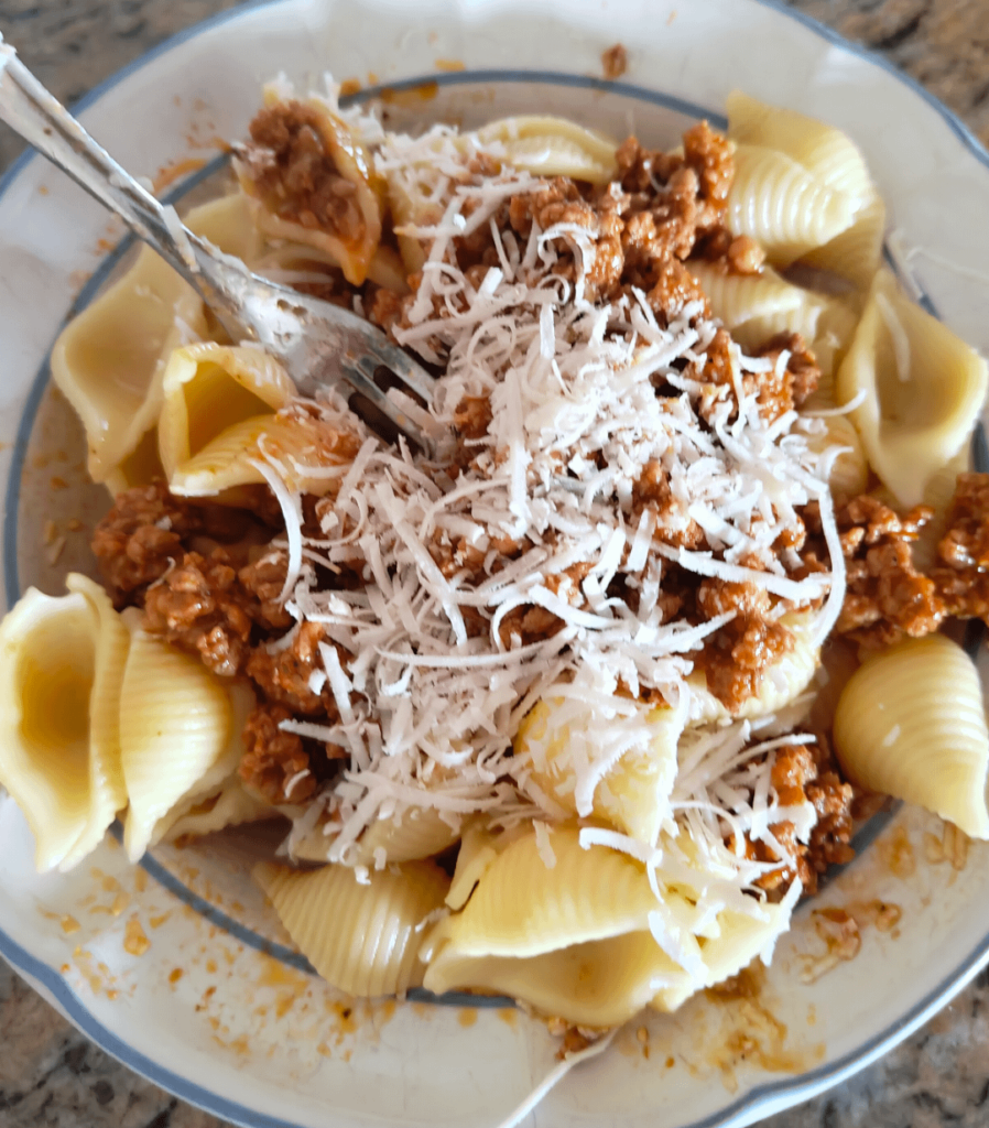 Pasta with ground beef