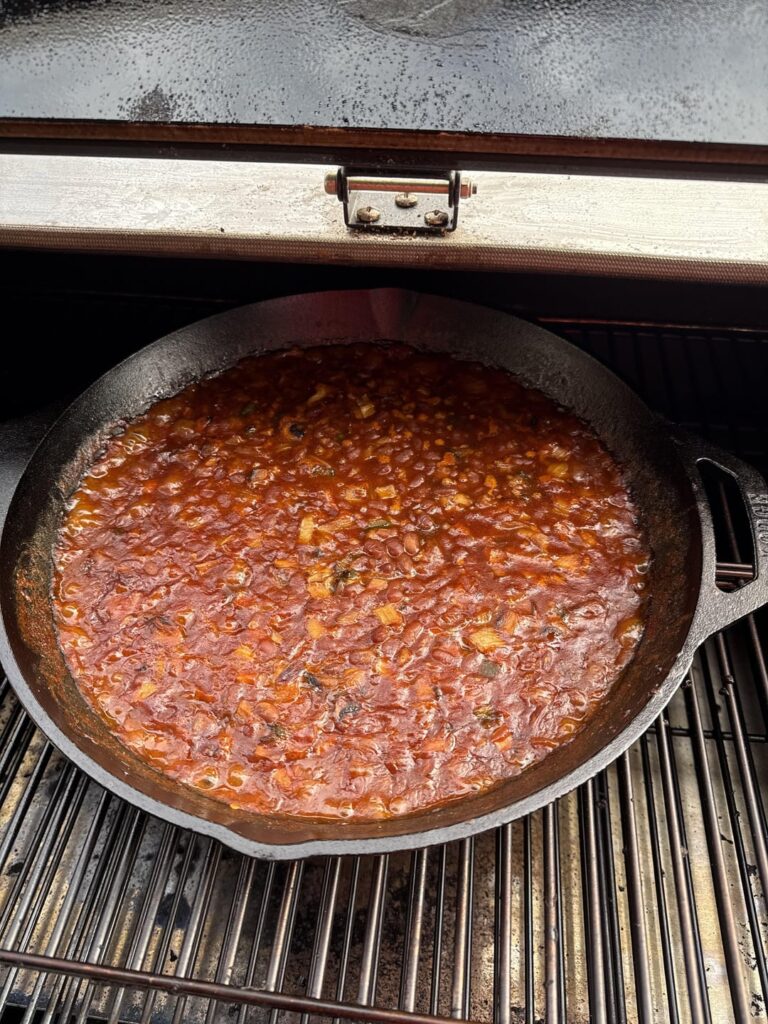 Vegetarian smoked beans on my Camp Chef!