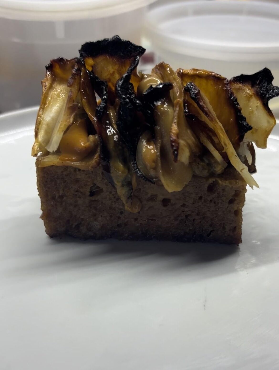 Ocean Garum soaked sourdough, Mussels, Slowly Grilled Celery Root.
