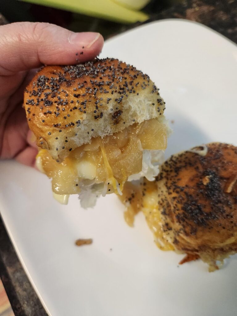Onion and cheese sliders