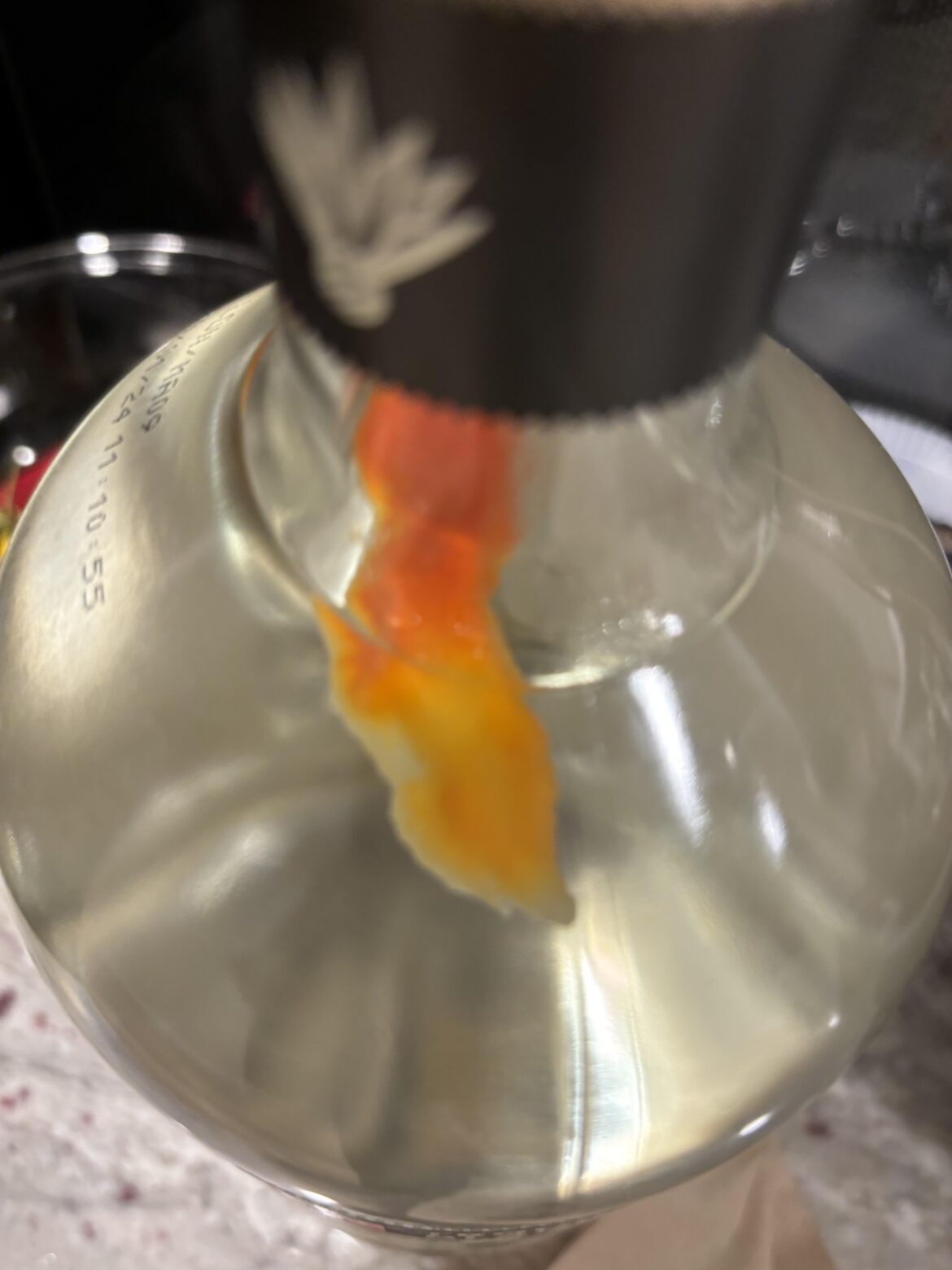 The ghost pepper infused tequila isn’t ready until all the color has been drained from the peppers