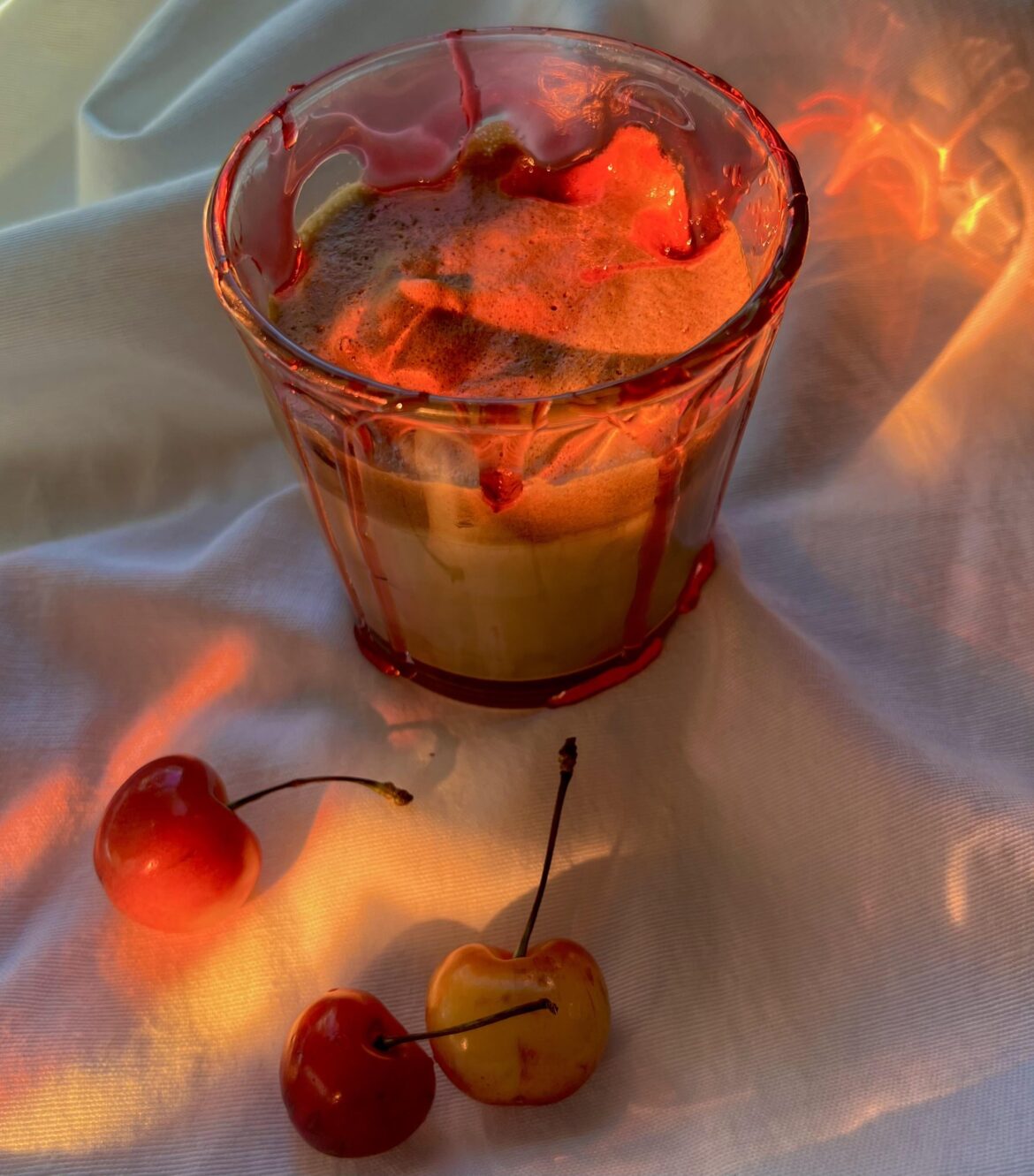 Cherry sweet cream latte