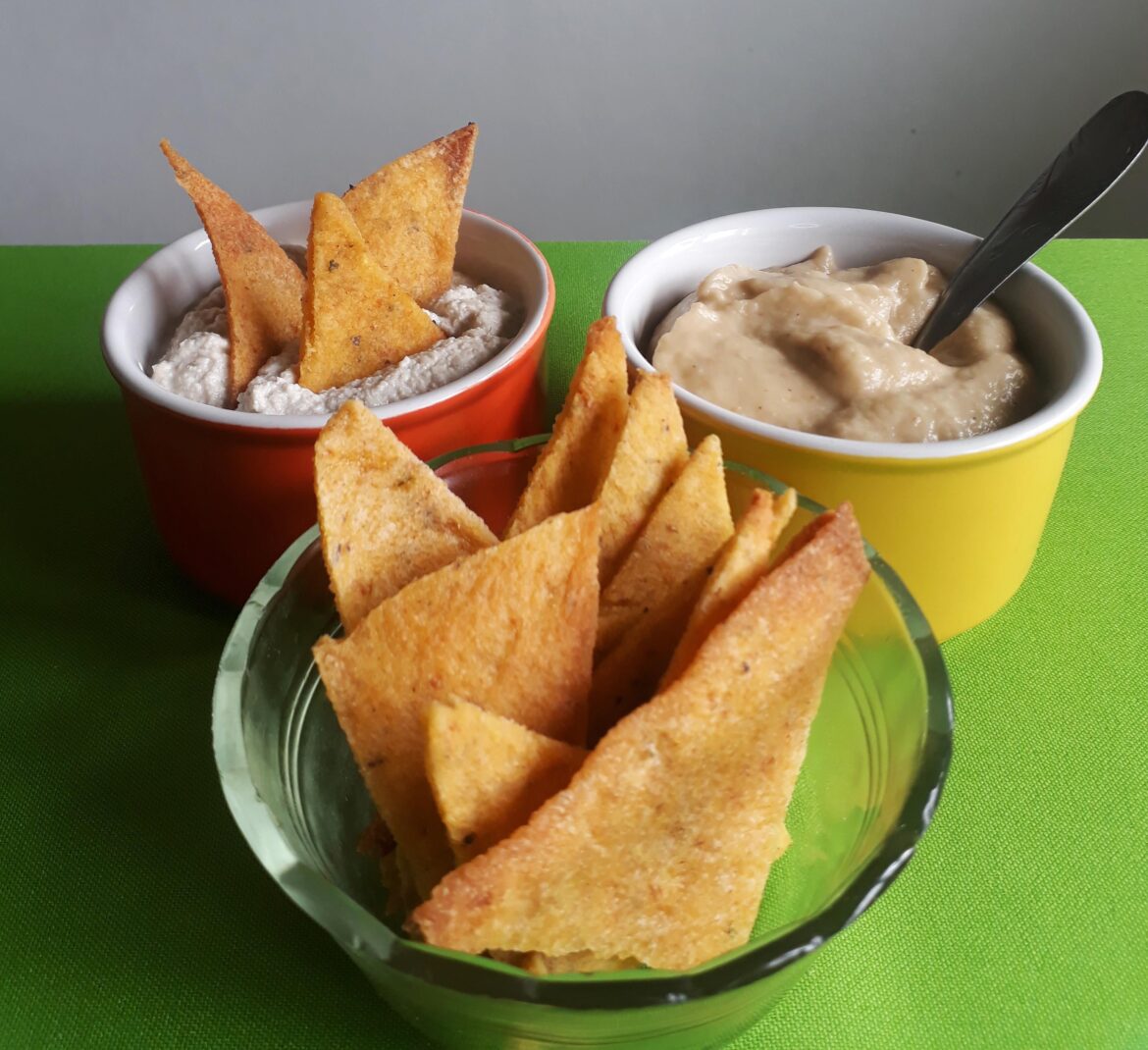 Homemade nachos! Baked not fried. What is your favorite dip to eat them?