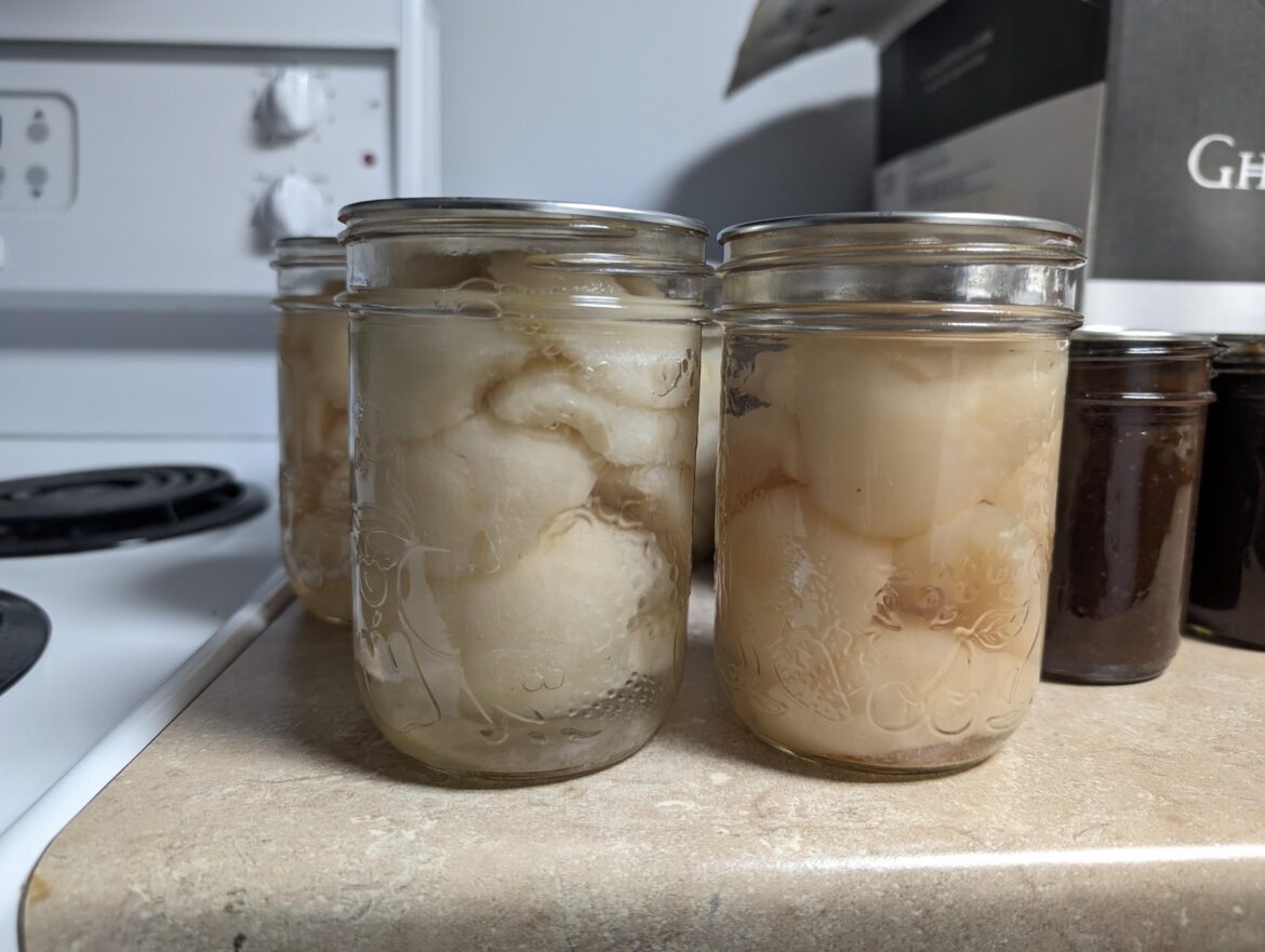 Change of colour in pears