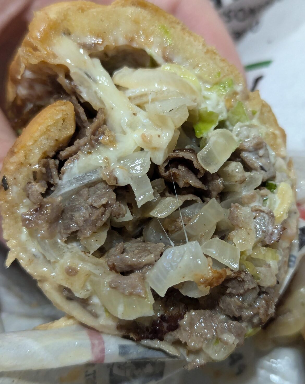 Paisano's steak and cheese with extra onions