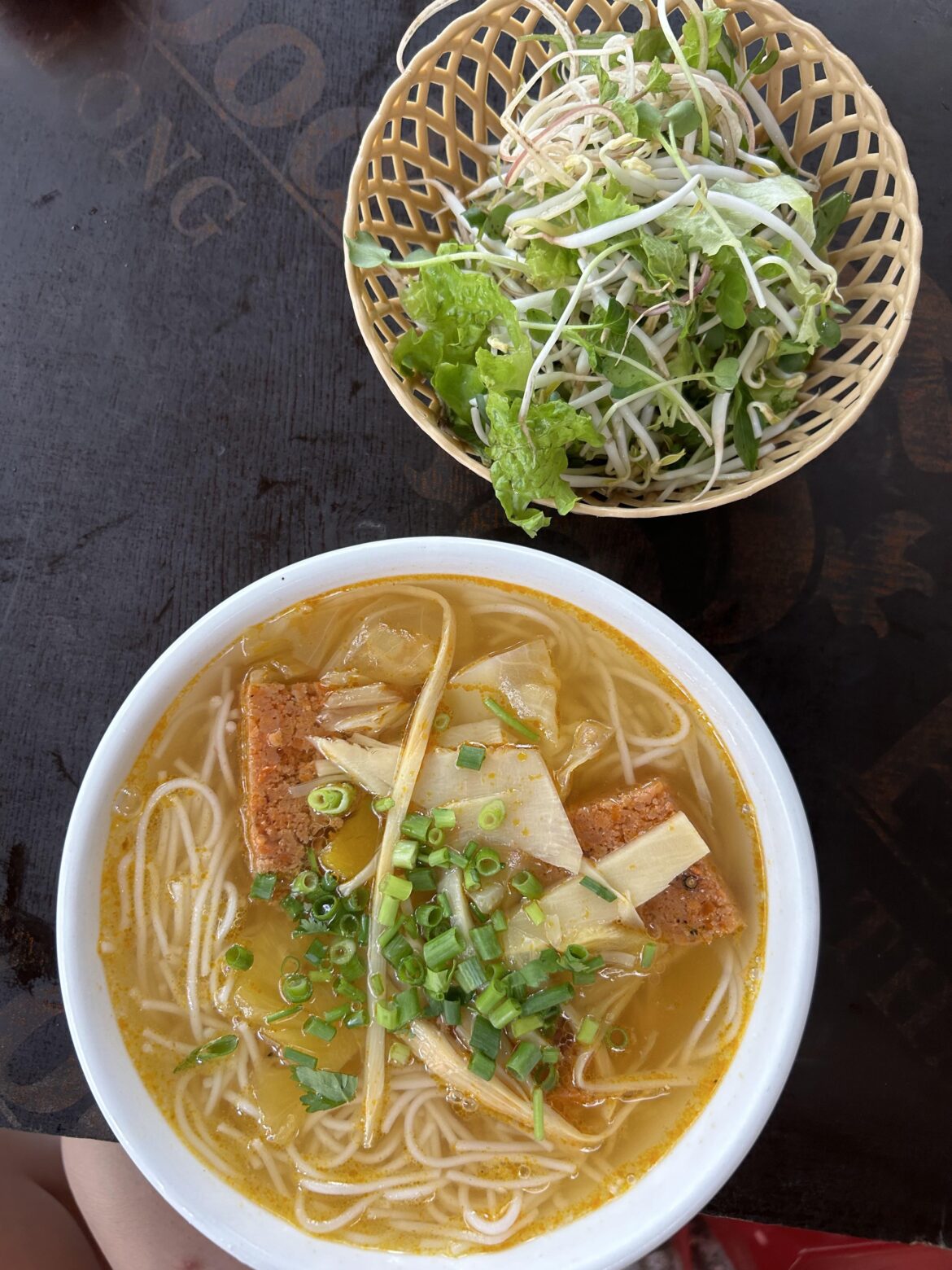 Bun rieu in Da Nang. Uses bamboo for sourness rather than the commonly seen tomatoes in the US