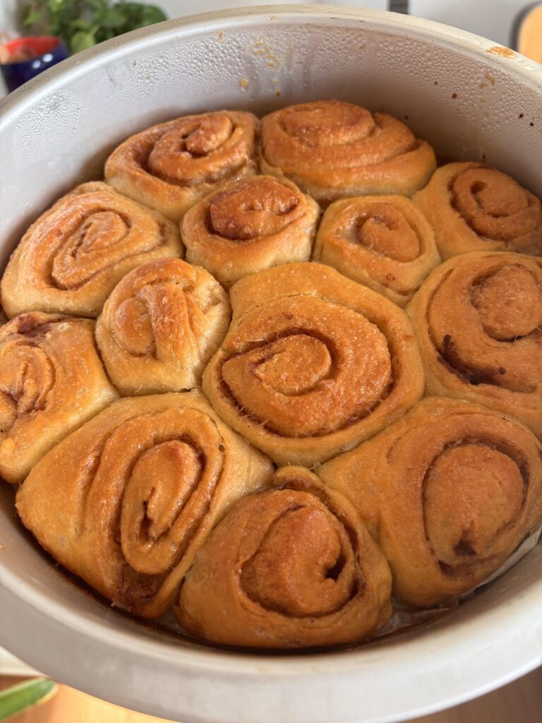 I made sourdough cinnamon rolls!