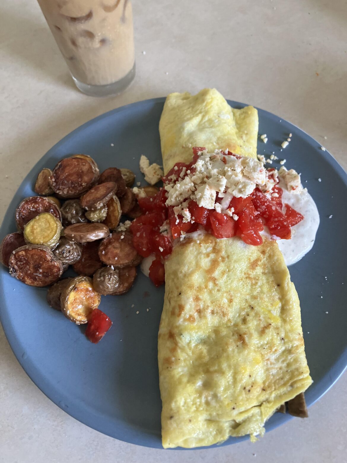 Gyro omelet at home