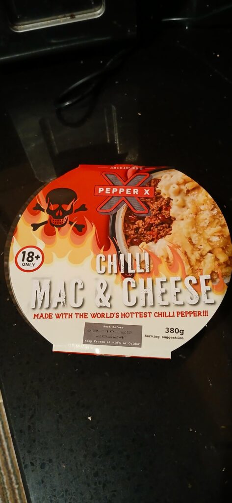 This is pretty fucking legit. It's not quite the spiciest thing I've ever had, but it's hot, hot, HOT! Tastes pretty good too. UK people, get yourself down to Iceland they have this and the Pepper X chicken tikka masala!