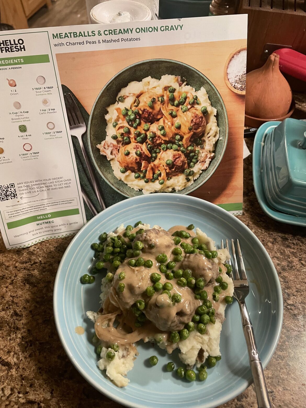 Meatballs with onion gravy