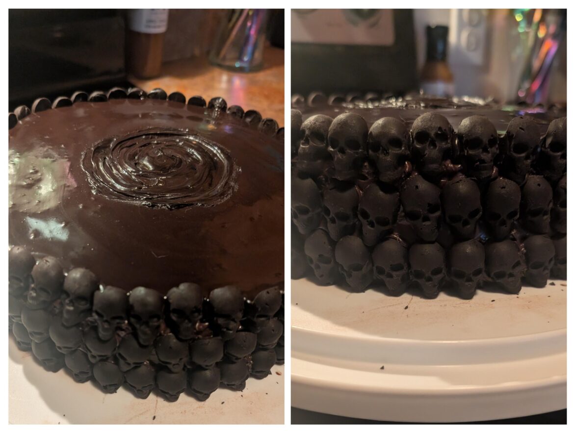 Dark Chocolate Skull Cake