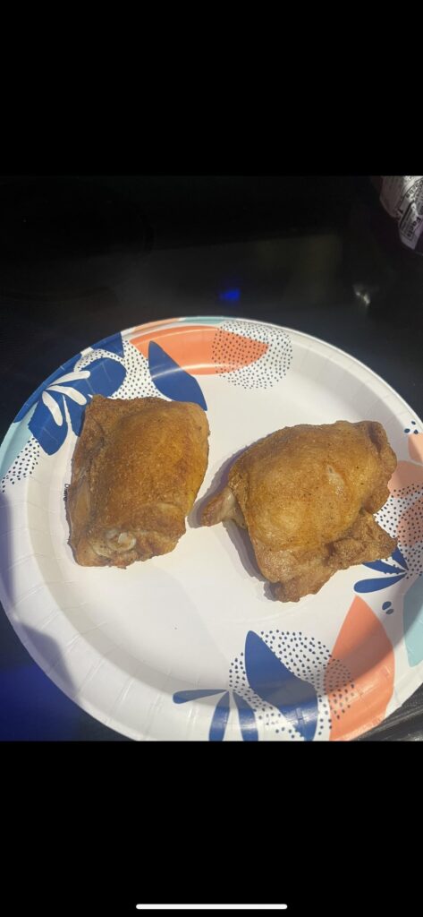 Old Bay Brown Butter Air Fryer Crispy Chicken Thighs