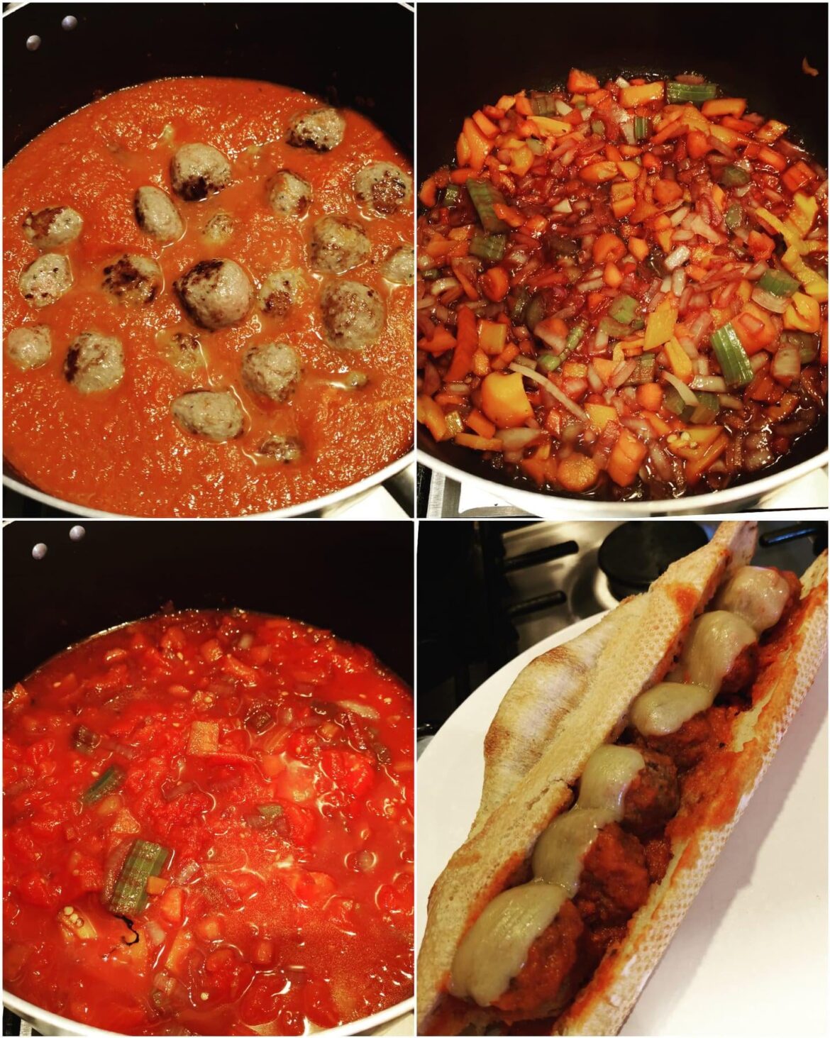 Meatball Sub with homemade baguette