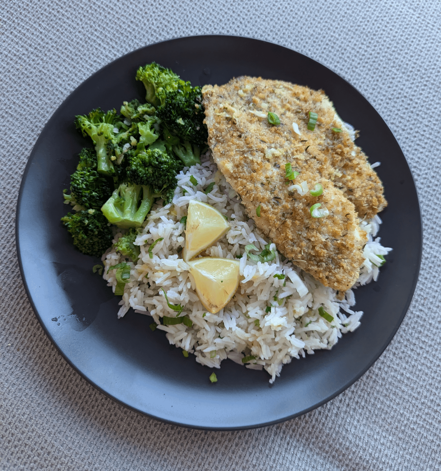 SuperQuick Garlic Butter Tilapia with Rice and Broccoli Dining and