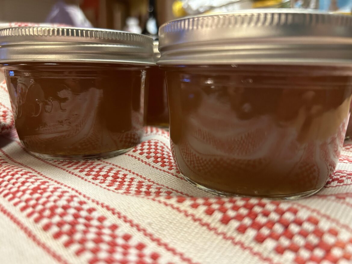 Lemon Balm from my garden. First go at making jelly!