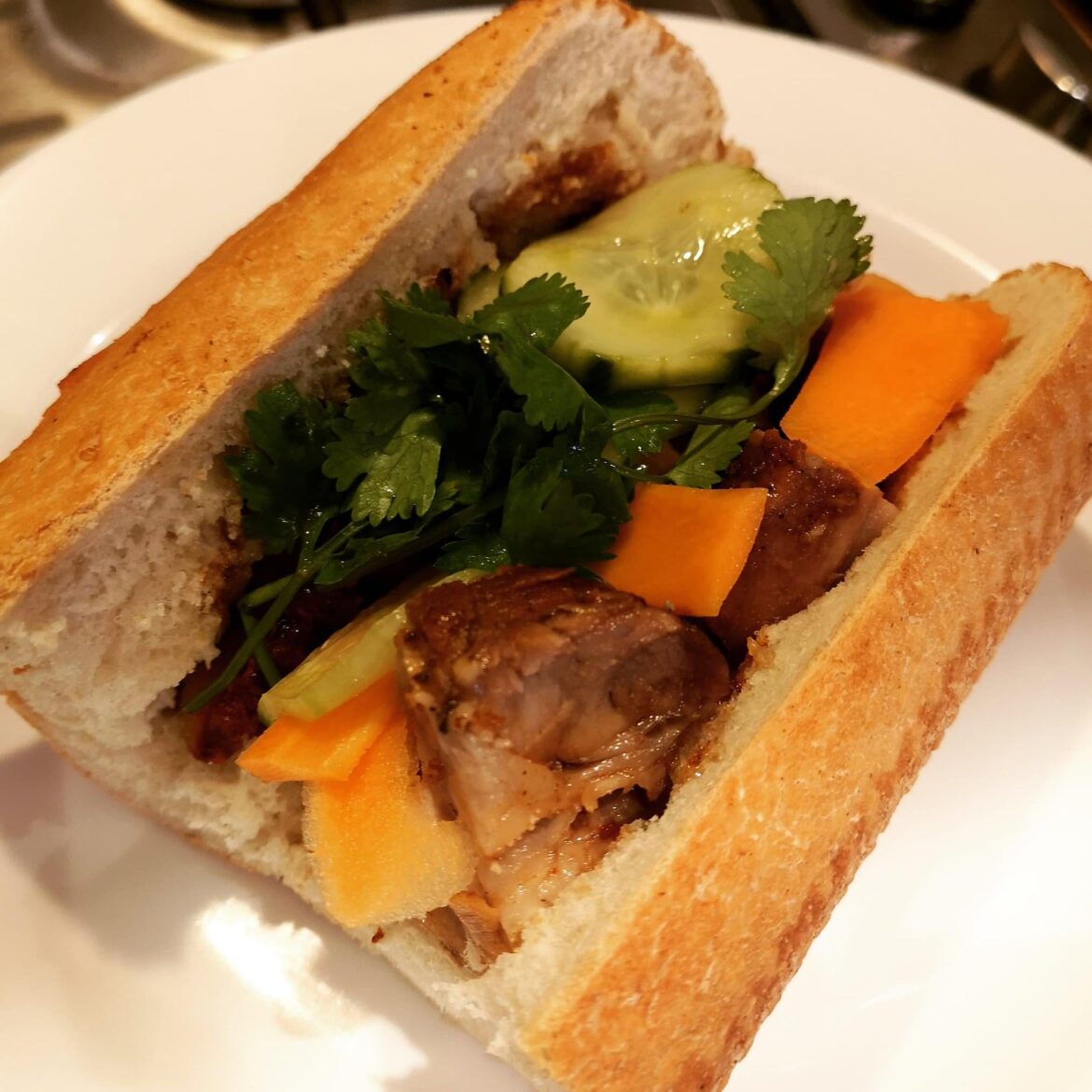 crispy pork belly banh mi