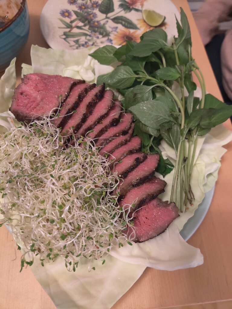 Thai dish. Crying tiger using tritip