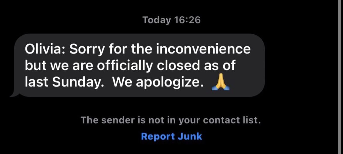 looks like olivia (ktown) closed down
