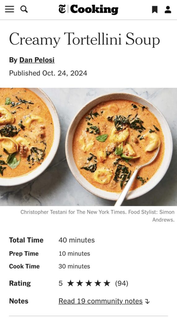 NYT Cooking has caught on to “The Soup” 😂