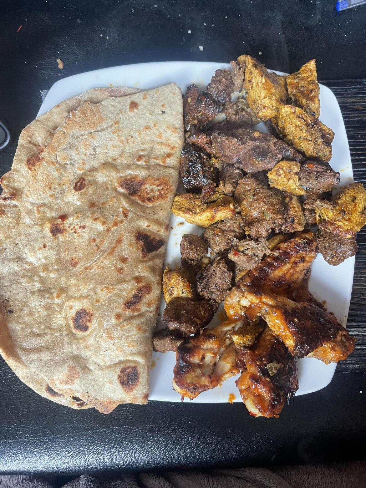 Paratha with left over mixed grill