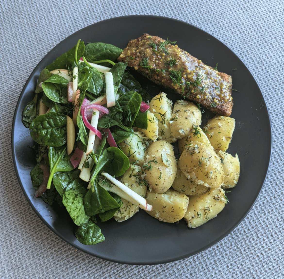 Scandi-Style Salmon With Apple And Pickled Onion Salad