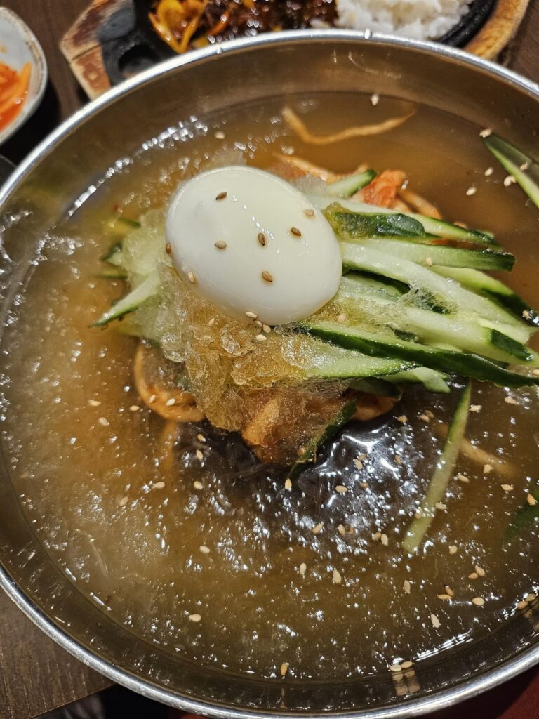 Had Naengmyeon(Korean cold noodle) at Yummy Korean food restaurant
