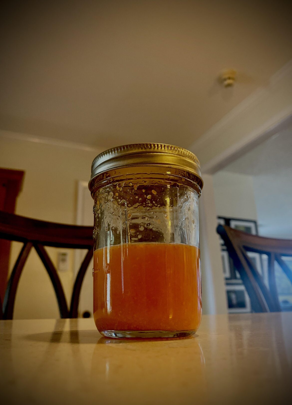Made my first batch of Dragon’s Breath hot sauce from home grown Dragon’s Breath peppers